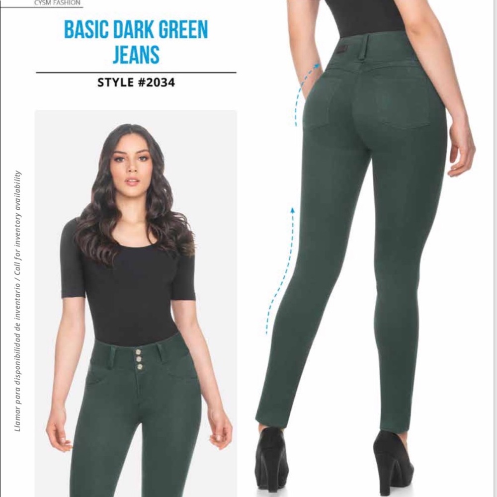 Jeans in darle green